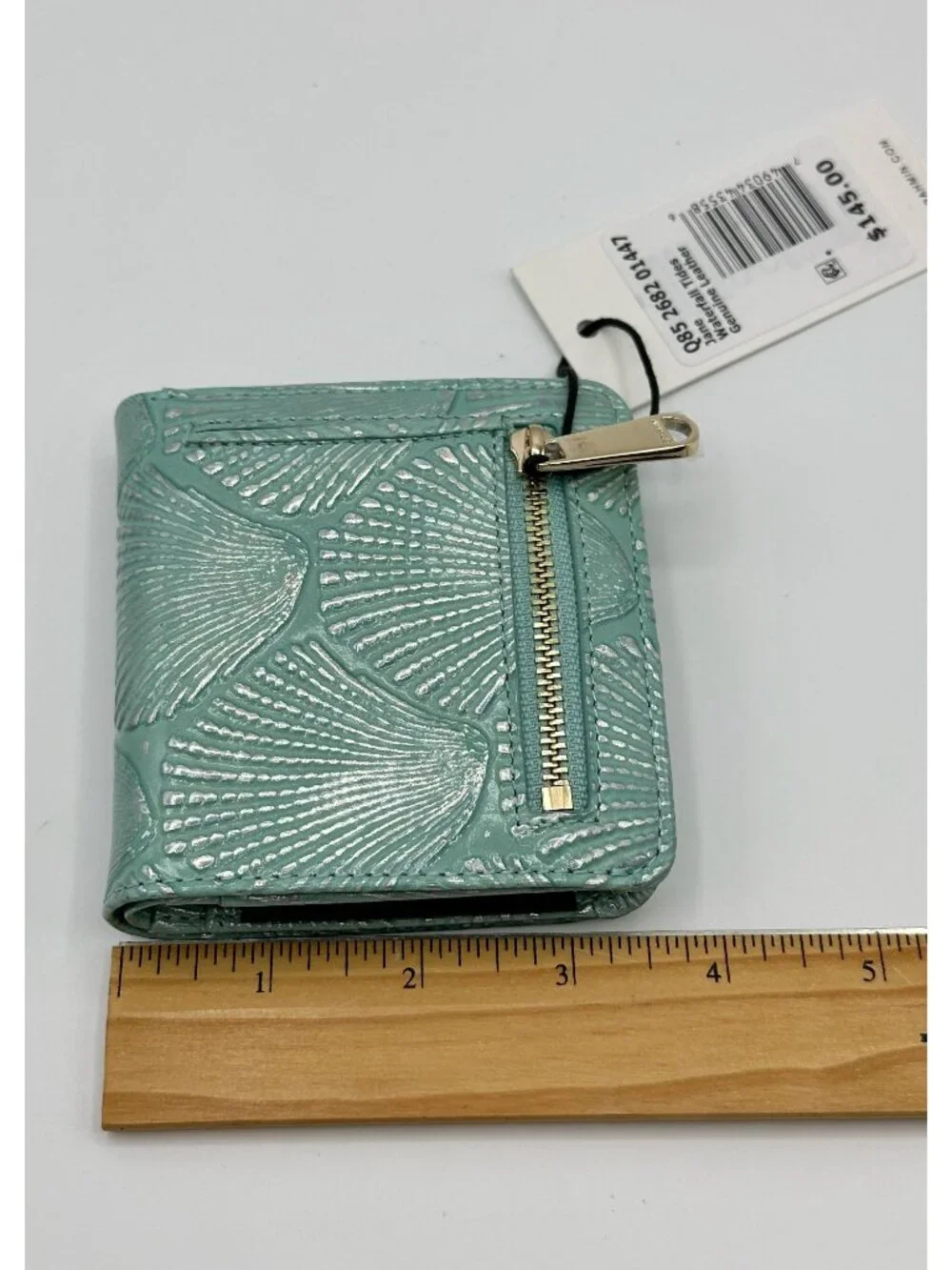 Brahmin Jane Waterfall Tides Seashell Embossed Leather Bifold Wallet NWT